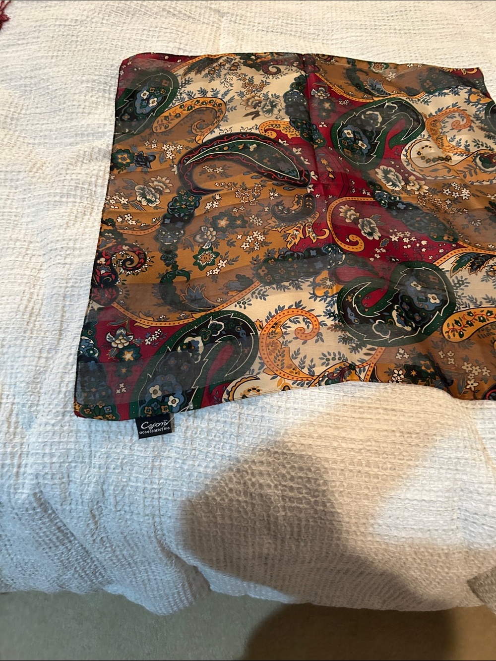 Cejon Floral Trim Scarf with Black Label and 3 diferent scarf